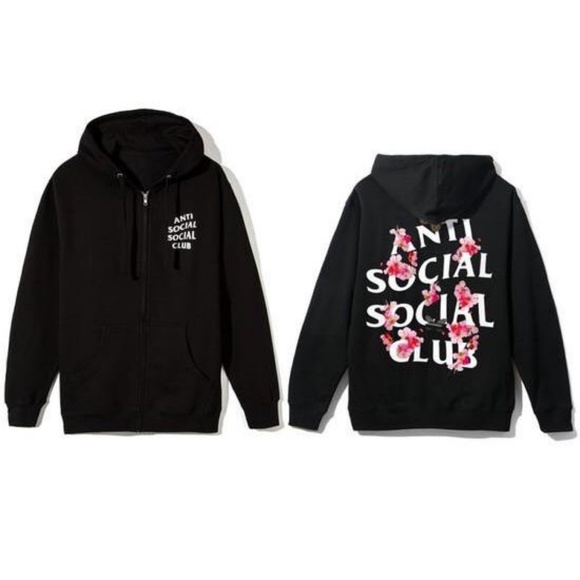 anti social social club floral hoodie